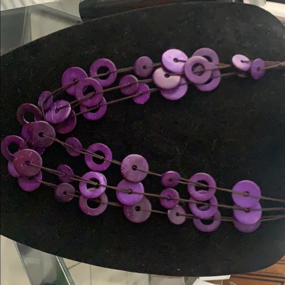 Purple String Necklace